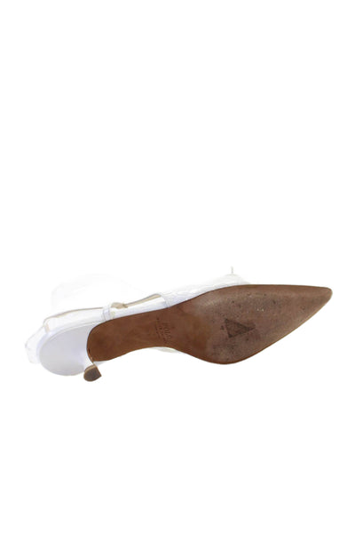 Polo Ralph Lauren Womens Crocodile Print Slingbacks Pumps White Size 6 B