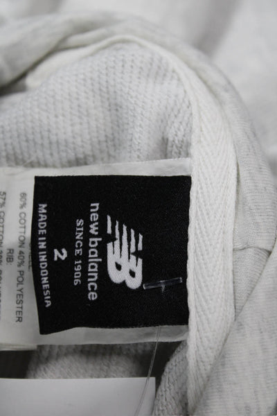 New Balance Womens Pullover Hoodie Gray Cotton Size 2