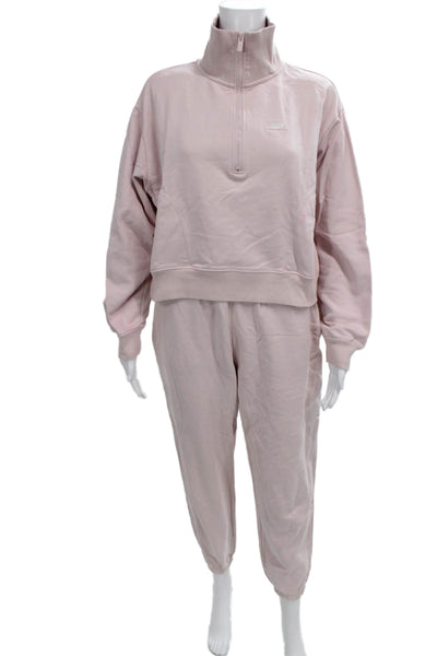 New Balance Women Pink Jogger Pants Cotton Zip Size S