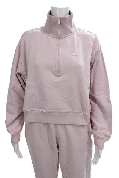New Balance Women Pink Jogger Pants Cotton Zip Size S