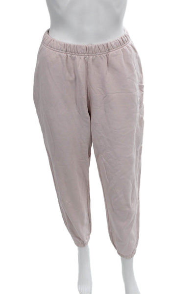 New Balance Women Pink Jogger Pants Cotton Zip Size S
