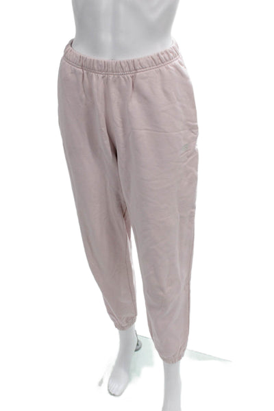 New Balance Women Pink Jogger Pants Cotton Zip Size S