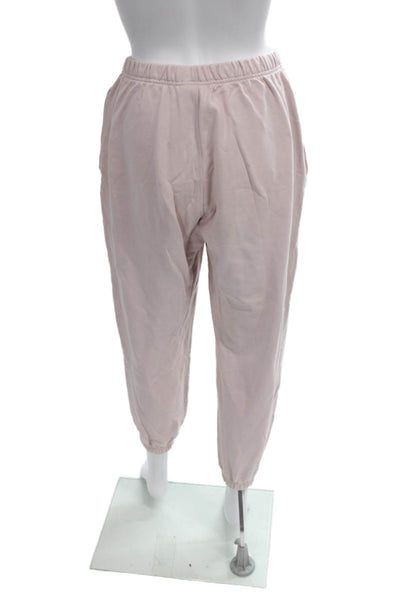 New Balance Women Pink Jogger Pants Cotton Zip Size S