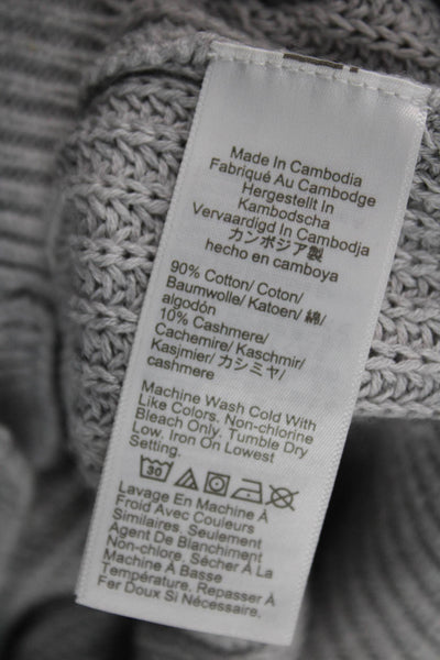 J Crew Womens V-Neck Gray Cotton Cardigan Long Sleeve Size M