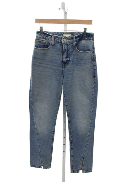 Good American Womens Straight Jeans Blue Mid-Rise Inseam 31 Size 27