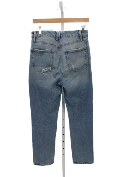 Good American Womens Straight Jeans Blue Mid-Rise Inseam 31 Size 27