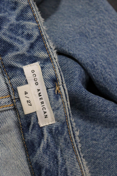 Good American Womens Straight Jeans Blue Mid-Rise Inseam 31 Size 27
