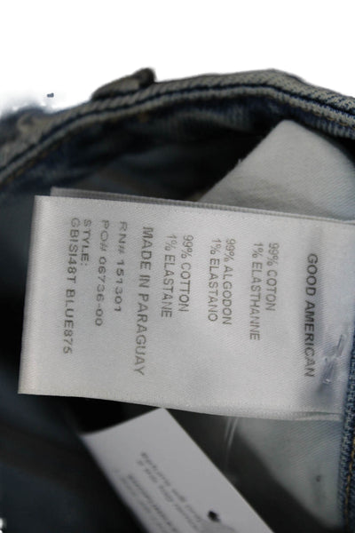 Good American Womens Straight Jeans Blue Mid-Rise Inseam 31 Size 27