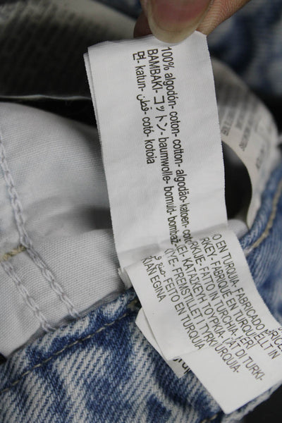 Zara Women Straight Jeans Mid Rise Blue Cotton Size 6