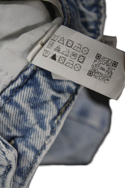 Zara Women Straight Jeans Mid Rise Blue Cotton Size 6