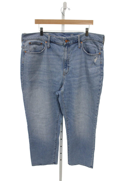 J Crew Women Straight Blue Cotton Blend Jeans Size 35