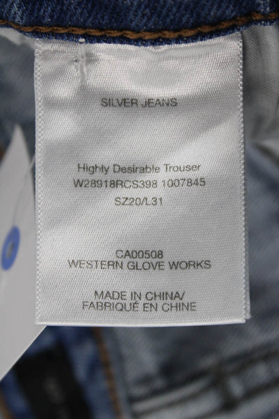Silver Jeans Women Plus Wide Leg Blue Jeans Size 35