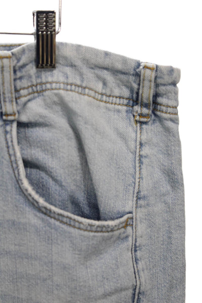 Pilcro Anthropologie Women Wide-Leg Jeans Blue Mid Rise Button 30in Size 34