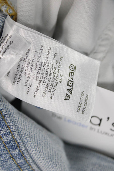 Pilcro Anthropologie Women Wide-Leg Jeans Blue Mid Rise Button 30in Size 34