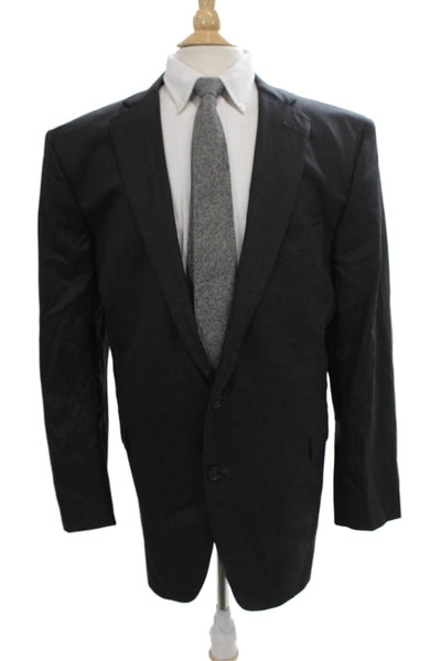 Brooks Brothers Mens Gray Estrato Blazer Buttoned Size 48