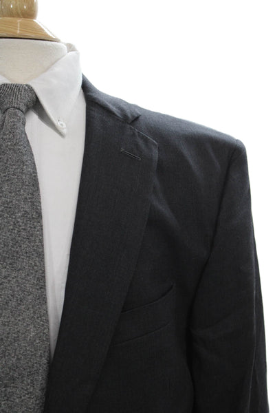 Brooks Brothers Mens Gray Estrato Blazer Buttoned Size 48