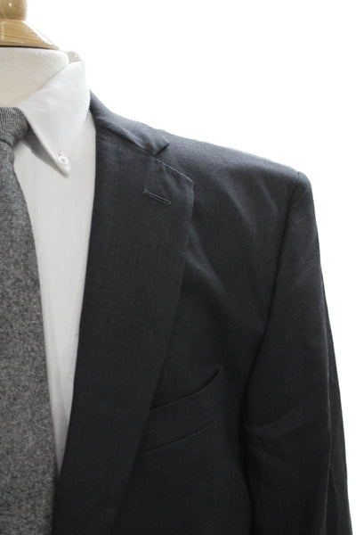 Brooks Brothers Mens Gray Estrato Blazer Buttoned Size 48