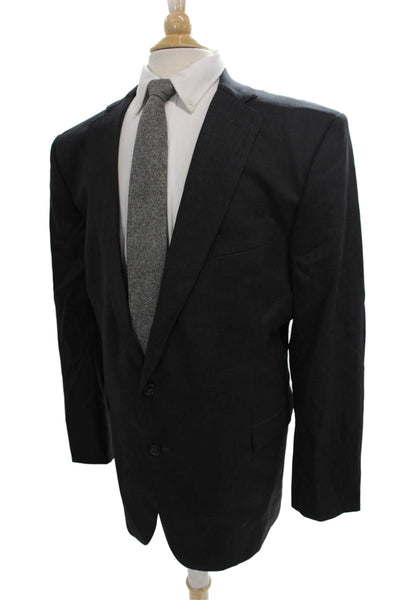 Brooks Brothers Mens Gray Estrato Blazer Buttoned Size 48