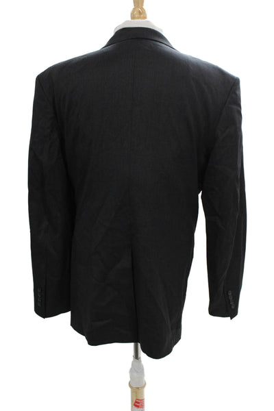 Brooks Brothers Mens Gray Estrato Blazer Buttoned Size 48