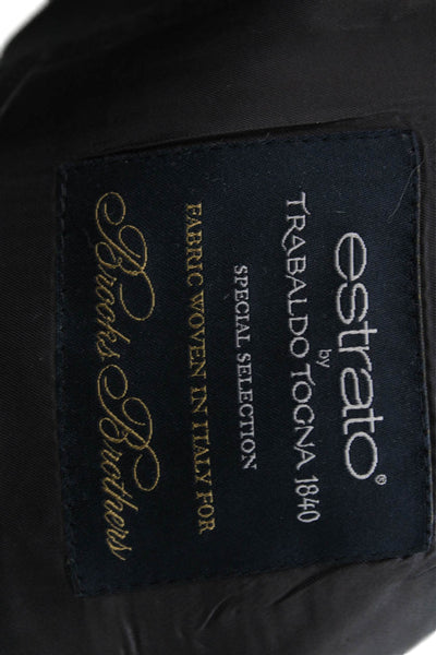 Brooks Brothers Mens Gray Estrato Blazer Buttoned Size 48