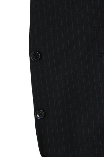 Hart Schaffner Marx Mens Striped Gray Blazer Buttoned Size 44