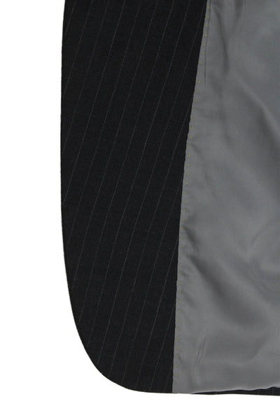 Hart Schaffner Marx Mens Striped Gray Blazer Buttoned Size 44