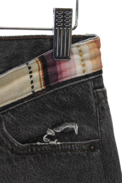 Re/Done Women Straight Jeans Gray High Rise Inseam 29 Size 25