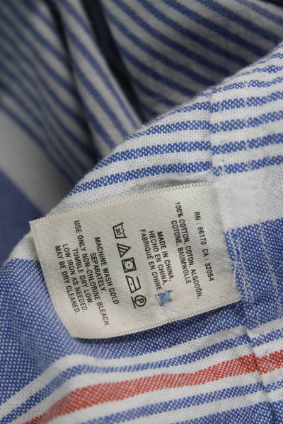 Maeve Anthropologie Womens Striped Boat Neck 3/4 Sleeve Cotton Blouse Size M