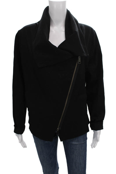 Ruti Womens Basic Jacket Black Rayon Long Sleeve Zip Size 4