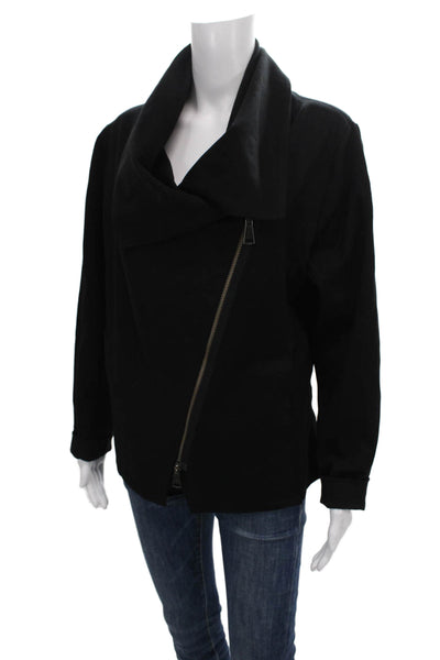Ruti Womens Basic Jacket Black Rayon Long Sleeve Zip Size 4