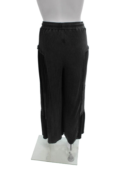 Pol Womens Wide Leg Rayon Drawstring Pants Gray Size L