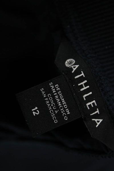 Athleta Womens Cropped Blue Polyester Pants Pull On Size 12