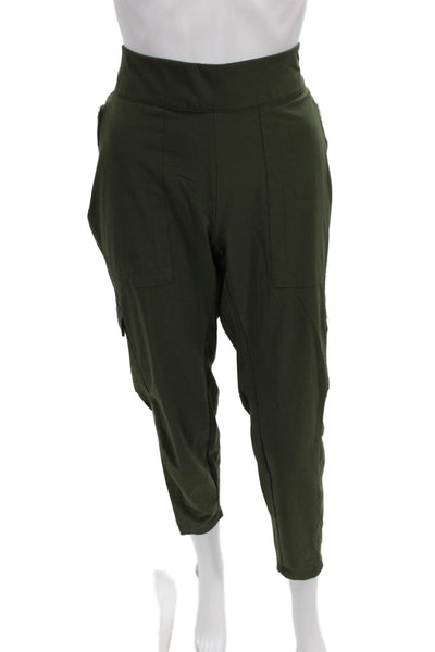 Athleta Women Jogger Pants Green Polyester Blend Pull On Size 12