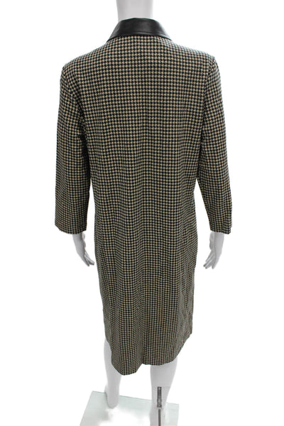 J. Mclaughlin Womens Shift Dress Black Houndstooth 3/4 SLV Size L