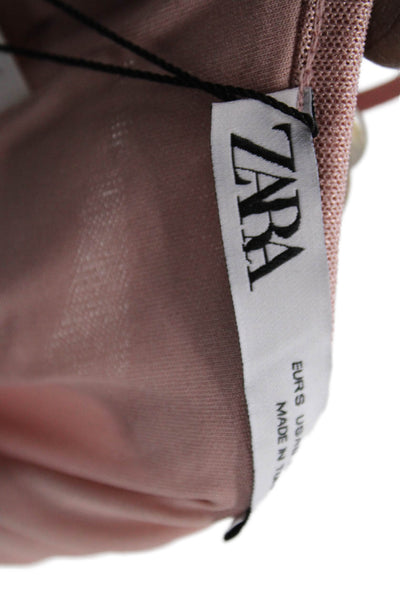 Zara Womens Pink Sleeveless V-Neck Slip Dress Long Polyester Size S