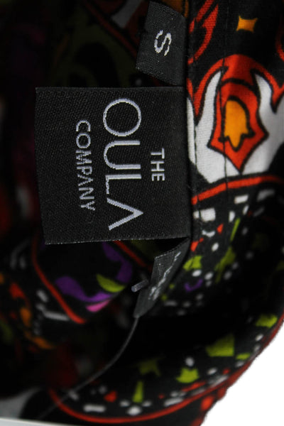 Oula Women Maxi Floral Cotton Collared 3/4 Sleeve Dress Size S