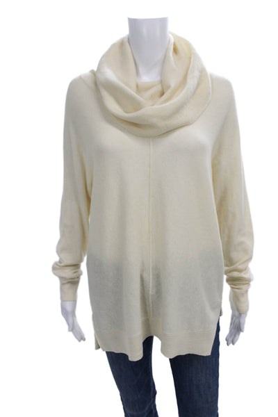 Vince Womens Tunic Ivory Cowl Neck Wool Cashmere Long Sleeve Petite Size S