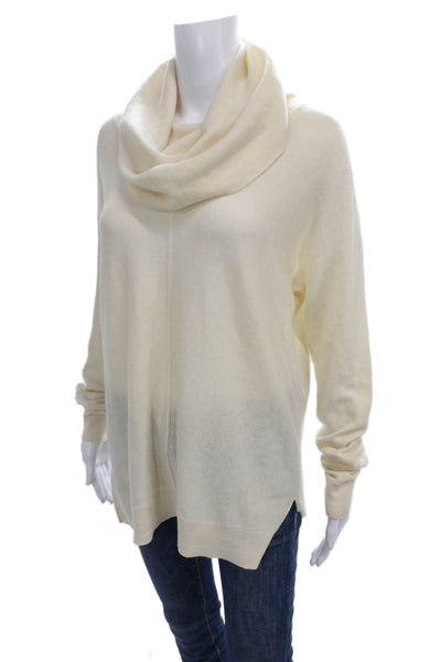 Vince Womens Tunic Ivory Cowl Neck Wool Cashmere Long Sleeve Petite Size S