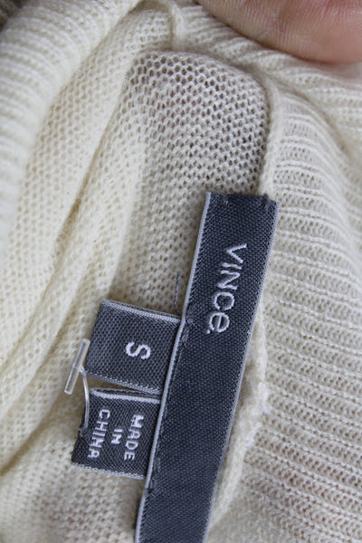 Vince Womens Tunic Ivory Cowl Neck Wool Cashmere Long Sleeve Petite Size S