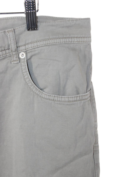 Kiton Mens Chino Pants Gray Cotton Button Size 42
