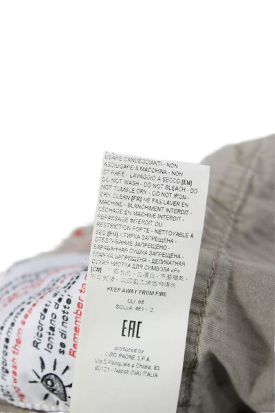 Kiton Mens Chino Pants Gray Cotton Button Size 42