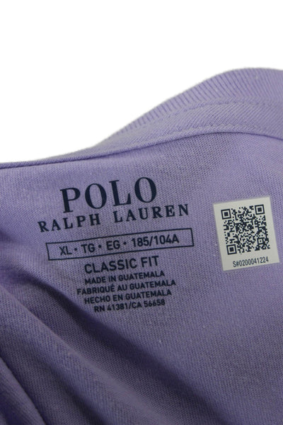 Polo Ralph Lauren Mens Basic Crew Neck Purple Cotton Short Sleeve Tee Size XL
