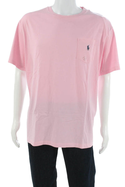 Polo Ralph Lauren Mens Basic Pink 100% Cotton Crew Neck T-Shirt Size XL