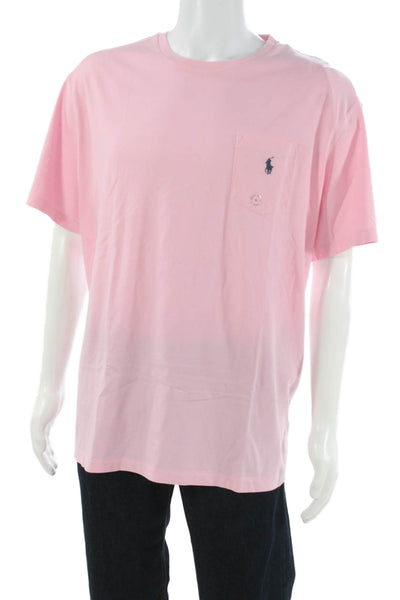 Polo Ralph Lauren Mens Basic Pink 100% Cotton Crew Neck T-Shirt Size XL