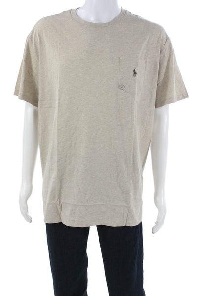 Polo Ralph Lauren Mens Basic T-Shirt Beige Short Sleeve Cotton Size XL