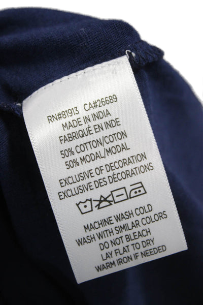 Robert Graham Mens Basic Cotton Crew Neck T-Shirt Blue Size XL