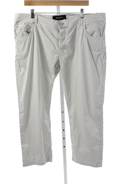 Kiton Mens Chino Pants Beige Cotton Button Closure Size 40