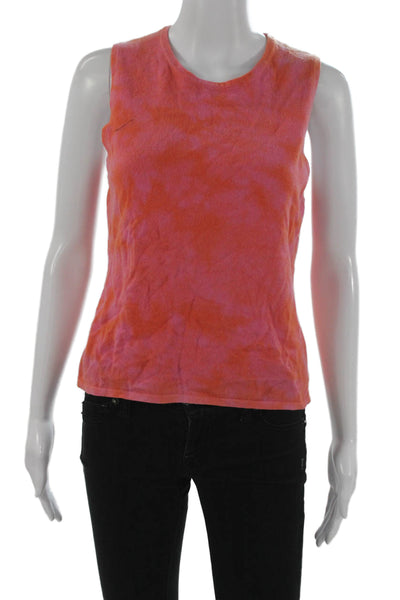 St. John Sport By Marie Gray Women Tie Dye Rayon Basic Tank Pink Size M