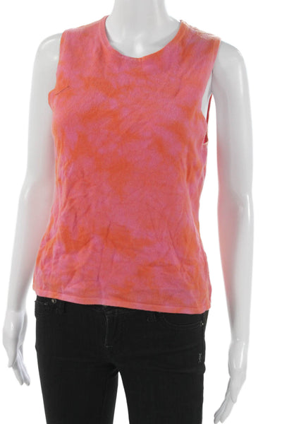 St. John Sport By Marie Gray Women Tie Dye Rayon Basic Tank Pink Size M