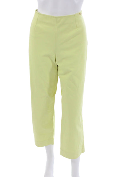St. John Sport By Marie Gray Womens Cropped Green Cotton Pants Size 8